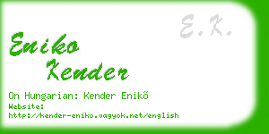 eniko kender business card